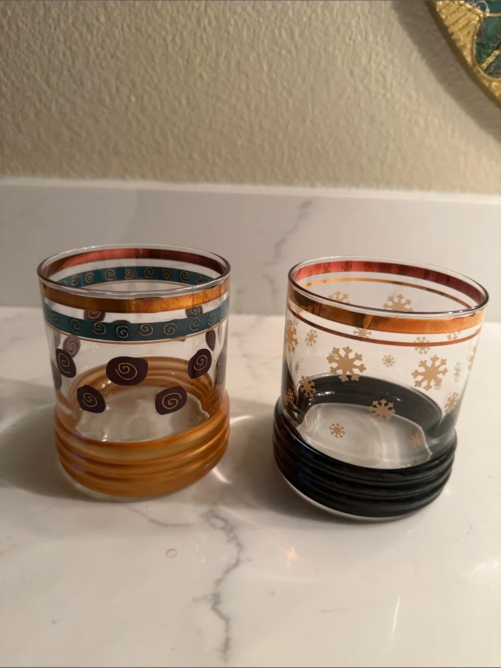 Mid Century Sakura Sango Low Ball Glasses Set of 2